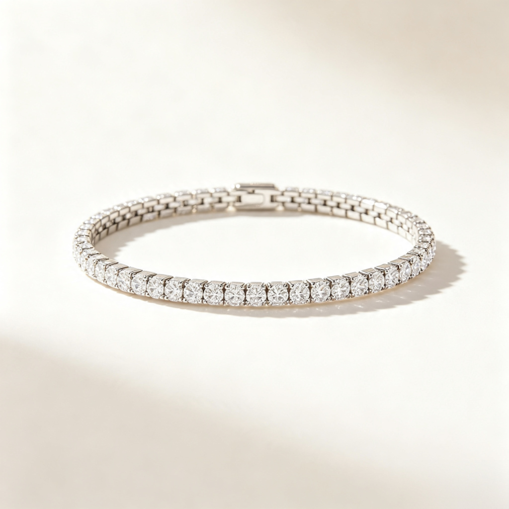 Silver Crystal Tennis Bracelet