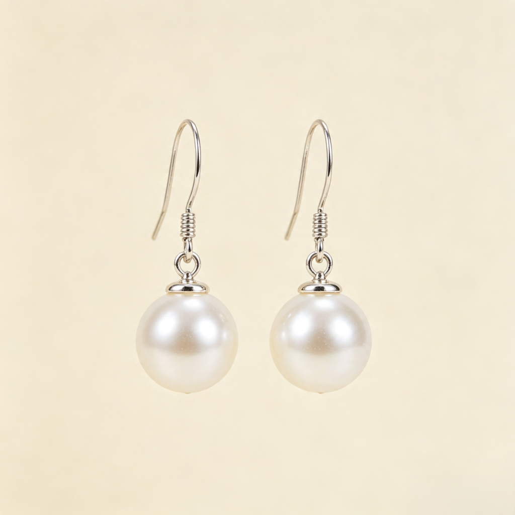 Classic White Pearl Drop Earrings