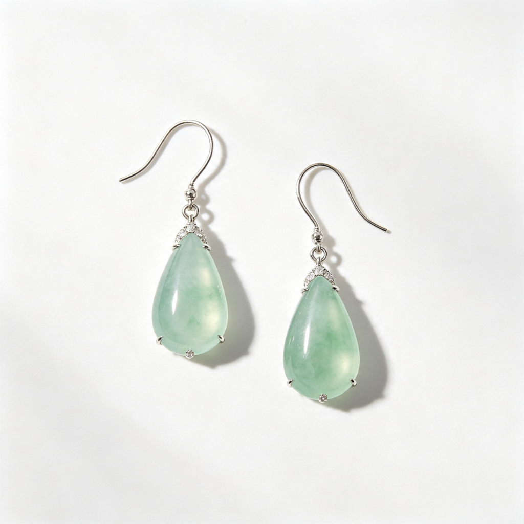 Mint Green Teardrop Dangle Earrings