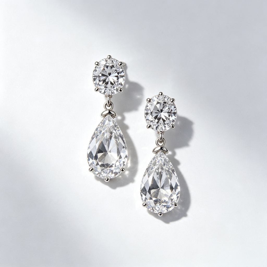 Crystal Teardrop Chandelier Drop Earrings