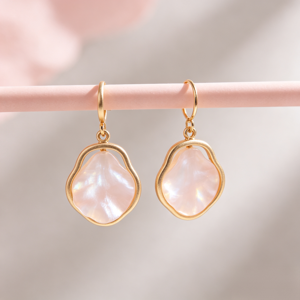Mother-of-Pearl Style Baroque Drop Earrings